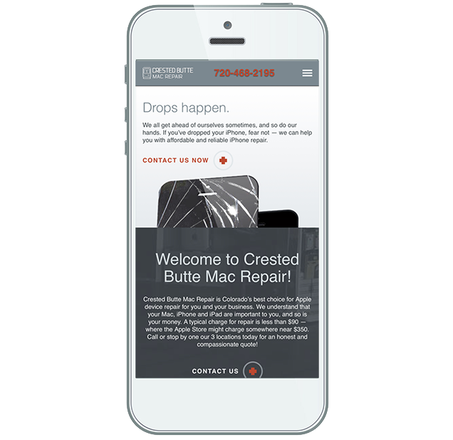 Crested Butte Mac Repair web site mobile view